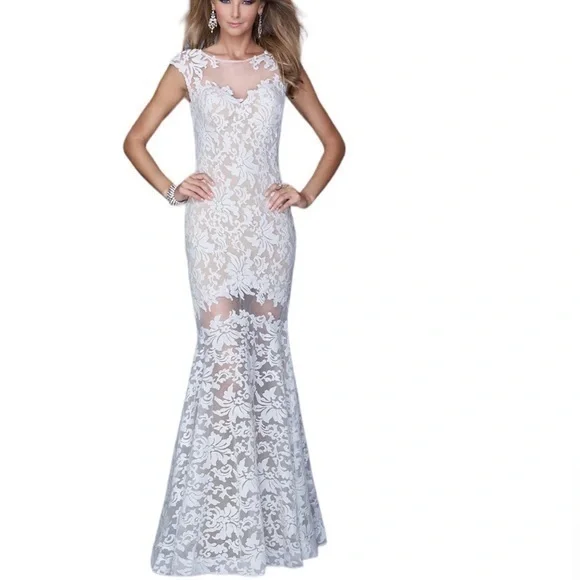 La Femme | Dresses | La Femme White Lace Formal Gown | Poshmark La Femme | Dresses | La Femme White Lace Formal Gown | Poshmark